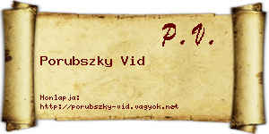 Porubszky Vid névjegykártya